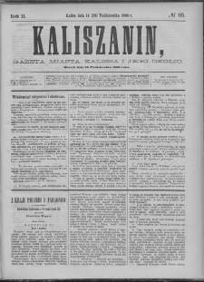 Kaliszanin : gazeta miasta Kalisza i jego okolic