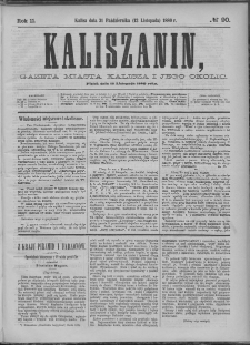 Kaliszanin : gazeta miasta Kalisza i jego okolic