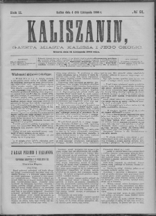 Kaliszanin : gazeta miasta Kalisza i jego okolic