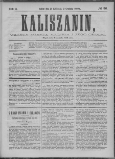 Kaliszanin : gazeta miasta Kalisza i jego okolic