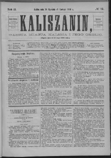 Kaliszanin : gazeta miasta Kalisza i jego okolic