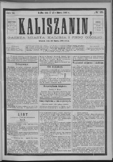 Kaliszanin : gazeta miasta Kalisza i jego okolic
