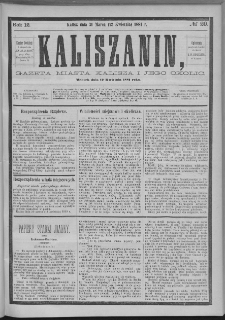 Kaliszanin : gazeta miasta Kalisza i jego okolic