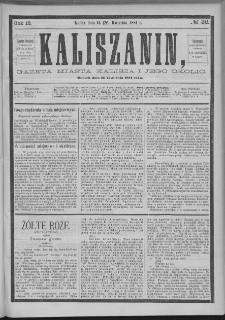 Kaliszanin : gazeta miasta Kalisza i jego okolic