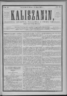 Kaliszanin : gazeta miasta Kalisza i jego okolic