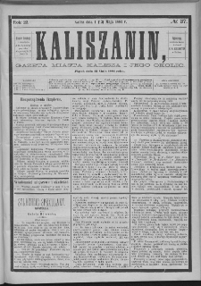 Kaliszanin : gazeta miasta Kalisza i jego okolic