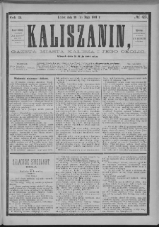 Kaliszanin : gazeta miasta Kalisza i jego okolic