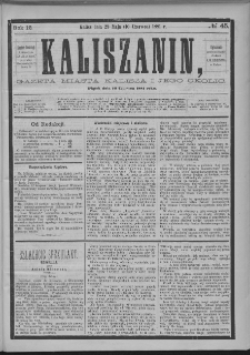 Kaliszanin : gazeta miasta Kalisza i jego okolic