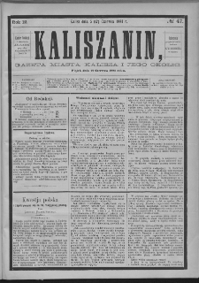 Kaliszanin : gazeta miasta Kalisza i jego okolic