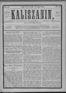 Kaliszanin : gazeta miasta Kalisza i jego okolic