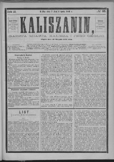 Kaliszanin : gazeta miasta Kalisza i jego okolic