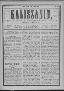 Kaliszanin : gazeta miasta Kalisza i jego okolic