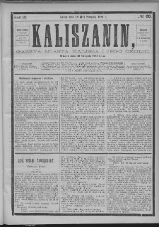 Kaliszanin : gazeta miasta Kalisza i jego okolic