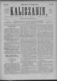 Kaliszanin : gazeta miasta Kalisza i jego okolic