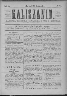 Kaliszanin : gazeta miasta Kalisza i jego okolic