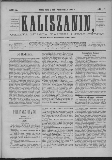 Kaliszanin : gazeta miasta Kalisza i jego okolic