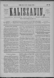 Kaliszanin : gazeta miasta Kalisza i jego okolic