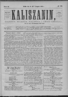 Kaliszanin : gazeta miasta Kalisza i jego okolic