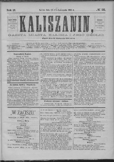 Kaliszanin : gazeta miasta Kalisza i jego okolic