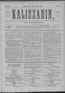 Kaliszanin : gazeta miasta Kalisza i jego okolic