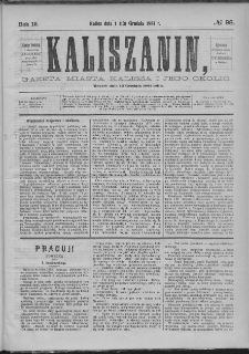 Kaliszanin : gazeta miasta Kalisza i jego okolic