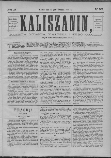 Kaliszanin : gazeta miasta Kalisza i jego okolic