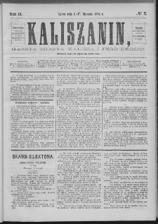 Kaliszanin : gazeta miasta Kalisza i jego okolic