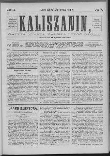 Kaliszanin : gazeta miasta Kalisza i jego okolic