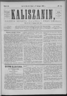 Kaliszanin : gazeta miasta Kalisza i jego okolic