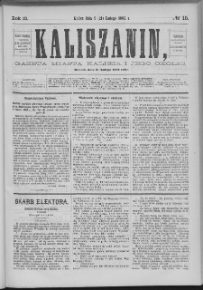 Kaliszanin : gazeta miasta Kalisza i jego okolic