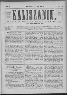 Kaliszanin : gazeta miasta Kalisza i jego okolic
