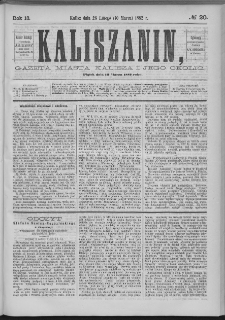 Kaliszanin : gazeta miasta Kalisza i jego okolic