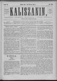 Kaliszanin : gazeta miasta Kalisza i jego okolic