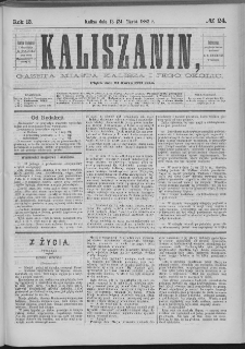 Kaliszanin : gazeta miasta Kalisza i jego okolic