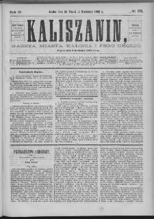 Kaliszanin : gazeta miasta Kalisza i jego okolic