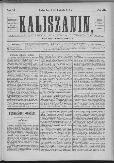 Kaliszanin : gazeta miasta Kalisza i jego okolic