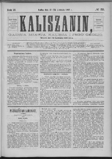 Kaliszanin : gazeta miasta Kalisza i jego okolic