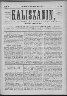 Kaliszanin : gazeta miasta Kalisza i jego okolic