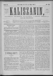 Kaliszanin : gazeta miasta Kalisza i jego okolic