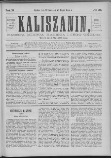 Kaliszanin : gazeta miasta Kalisza i jego okolic
