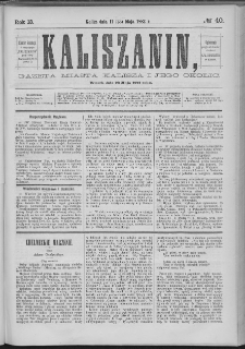 Kaliszanin : gazeta miasta Kalisza i jego okolic