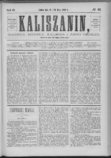 Kaliszanin : gazeta miasta Kalisza i jego okolic