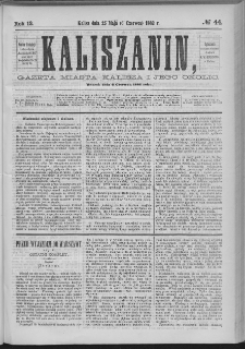 Kaliszanin : gazeta miasta Kalisza i jego okolic