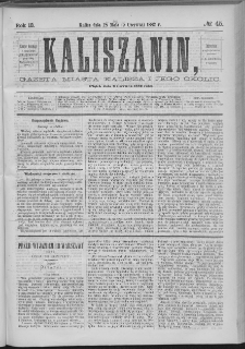 Kaliszanin : gazeta miasta Kalisza i jego okolic