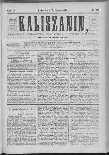 Kaliszanin : gazeta miasta Kalisza i jego okolic
