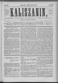 Kaliszanin : gazeta miasta Kalisza i jego okolic