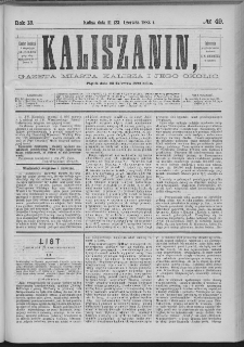 Kaliszanin : gazeta miasta Kalisza i jego okolic