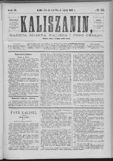 Kaliszanin : gazeta miasta Kalisza i jego okolic