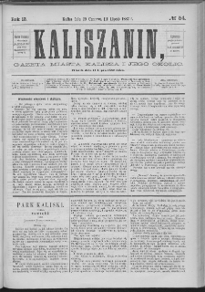 Kaliszanin : gazeta miasta Kalisza i jego okolic