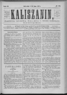 Kaliszanin : gazeta miasta Kalisza i jego okolic